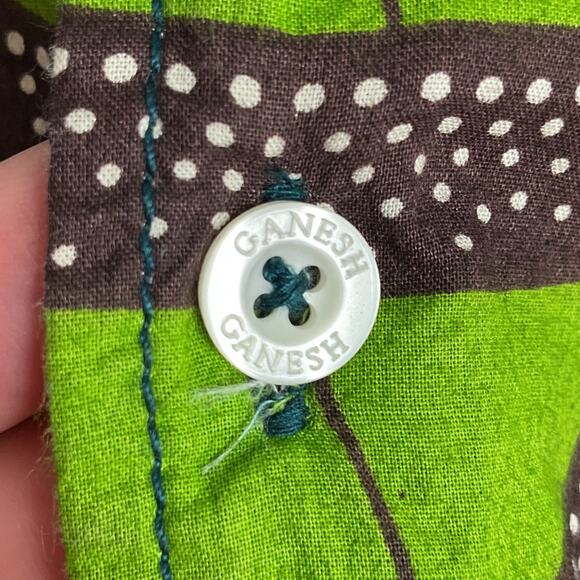 Ganesh Button Up Shirt Mens Size Small Lightweight Cotton - Picture 5 of 12